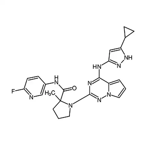(2S)-1-[4-[(5-环丙基-1H-吡唑-3-基)氨基]吡咯并[2,1-f][1,2,4]三嗪-2-基]-N-(6-氟-3-吡啶基)-2-甲基-2-吡咯烷甲酰胺