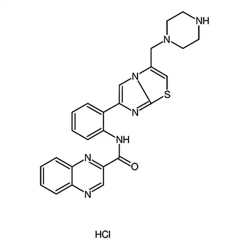 N-[2-[3-(1-哌嗪甲基)咪唑并[2,1-b]噻唑-6-基]苯基]-2-喹噁啉e羧酰胺
