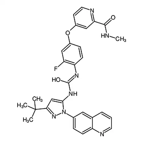 N-[3-叔丁基-1-(喹啉-6-基)-1H-吡唑-5-基]-N'-[2-氟-4-[(2-(甲基氨基甲酰基)吡啶-4-基)氧]苯基]脲