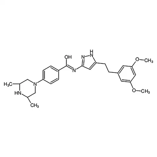 rel-N-[5-[2-(3,5-二甲氧基苯基)乙基]-1H-吡唑-3-基]-4-[(3R,5S)-3,5-二甲基-1-哌嗪基]苯甲酰胺