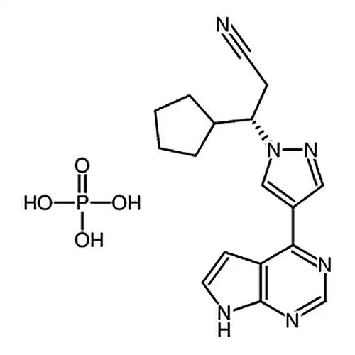 (betaR)-beta-环戊基-4-(7H-吡咯并[2,3-d]嘧啶-4-基)-1H-吡唑-1-丙腈磷酸盐