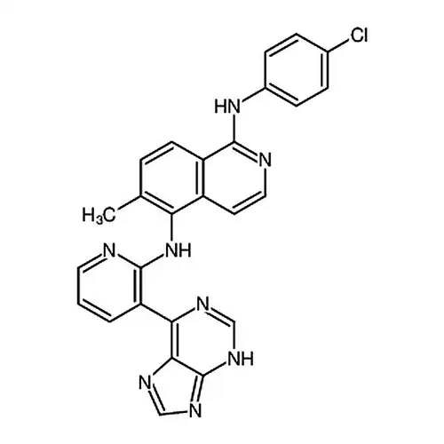 N1-(4-氯苯基)-6-甲基-N5-(3-(9H-嘌呤-6-基)-2-吡啶基)-1,5-异喹啉二胺