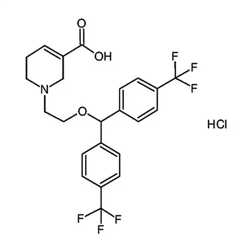 3-Pyridinecarboxylic acid， 1，2，5，6-tetrahydro-1-(2-(bis(4-(trifluoromethyl)phenyl)methoxy)ethyl)-， hydrochloride