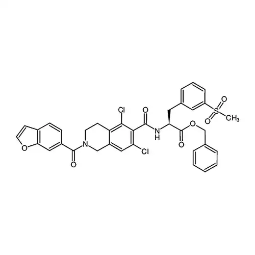 (S)-2-(2-(苯并呋喃-6-羰基)-5，7-二氯-1，2，3，4-四氢异喹啉-6-甲酰氨基)-3-(3-(甲基磺酰基)苯基)丙酸苄酯