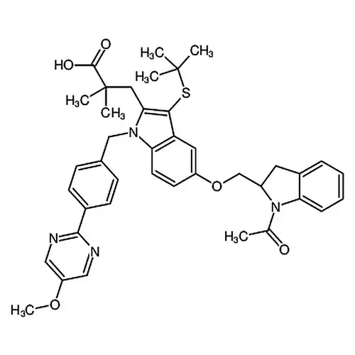 5-[[(2S)-1-乙酰基-2,3-二氢-1H-吲哚-2-基]甲氧基]-3-[叔丁基硫基]-1-[[4-(5-甲氧基-2-嘧啶基)苯基]甲基]-alpha,alpha-二甲基-1H-吲哚-2-丙酸