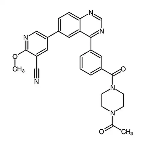 5-(4-(3-(4-乙酰基哌嗪-1-羰基)苯基)喹唑啉-6-基)-2-甲氧基烟腈