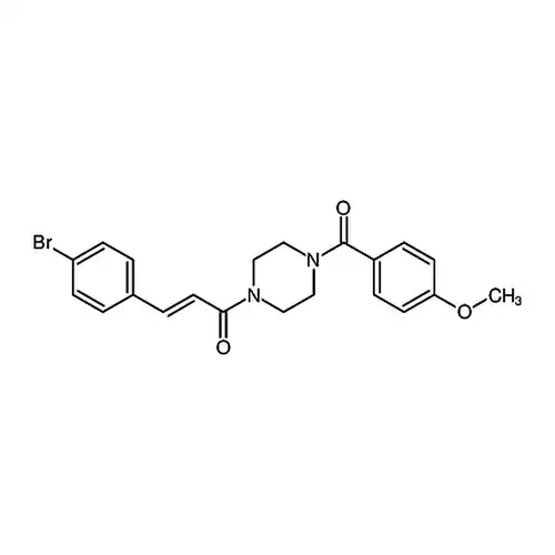 (E)-3-(4-溴苯基)-1-(4-(4-甲氧基苯甲酰)哌嗪-1-基)丙-2-烯-1-酮