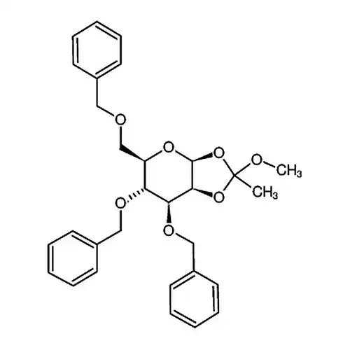 3，4，6-三-O-苄基-β-D-吡喃甘露糖-1，2-(甲基原乙酸酯)