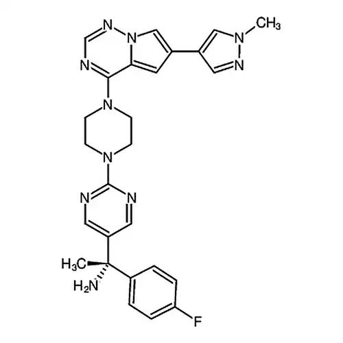 (S)-1-(4-氟苯基)-1-(2-(4-(6-(1-甲基-1H-吡唑-4-基)吡咯并[2,1-f][1,2,4]三嗪-4-基)哌嗪-1-基)嘧啶-5-基)乙胺