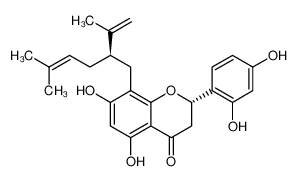 (S)-2-(2,4-二羟基苯基)-5,7-二羟基-8-((R)-5-甲基-2-(丙-1-烯-2-基)己-4-烯-1-基)苯并二氢呋喃-4-酮
