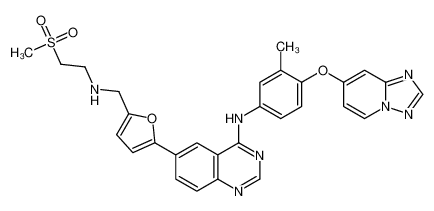 N-(4-([1,2,4]噻唑并[1,5-a]吡啶-7-基氧基)-3-甲基苯基)-6-(5-(((2-(甲基磺酰基)乙基)氨基)甲基)呋喃-2-基)喹唑啉-4-胺