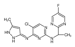 5-氯-N2-[(1S)-1-(5-氟-2-嘧啶基)乙基]-N4-(5-甲基-1H-吡唑-3-基)-2,4-嘧啶二胺