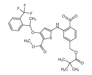((2-(三氟甲基)苯基)乙氧基)噻吩-2-羧酸甲酯(R)-5-((2-硝基-5 - ((新戊酰氧基