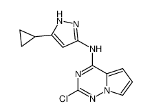 2-氯-N-(5-环丙基-1H-吡唑-3-基)吡咯并[2，1-f]的[1，2，4]三嗪-4-胺