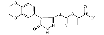4-(2,3-二氢苯并[b][1,4]二恶英-6-基)-3-((5-硝基噻唑-2-基)硫基)-1H-1,2,4-三唑-5(4H)-酮