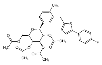 (2R,3R,4R,5S,6S)-2-(乙酰氧基甲基)-6-(3-((5-(4-氟苯基)噻吩-2-基)甲基)-4-甲基苯基)四氢-2H-吡喃-3,4,5-三基 三乙酸酯