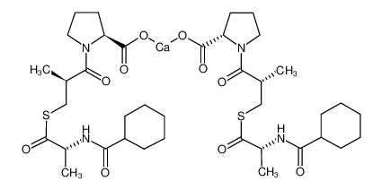 Calcium (S)-1-((S)-3-(((R)-2-(cyclohexanecarboxamido)propanoyl)thio)-2-methylpropanoyl)pyrrolidine-2-carboxylate
