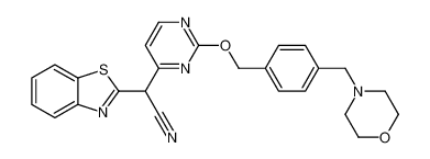 2-(苯并[d]噻唑-2-基)-2-(2-((4-(吗啉甲基)苄基)氧基)嘧啶-4-基)乙腈