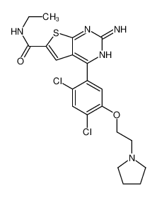2-氨基-4-[2,4-二氯-5-[2-(1-吡咯烷基)乙氧基]苯基]-N-乙基噻吩并[2,3-d]嘧啶-6-甲酰胺