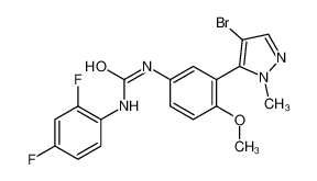 1-(3-(4-溴-1-甲基-1H-吡唑-5-基)-4-甲氧基苯基)-3-(2,4-二氟苯基)脲