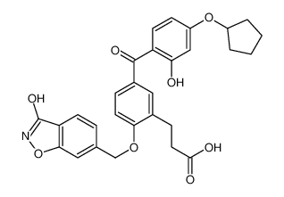 3-(5-(4-(环戊基氧基)-2-羟基苯甲酰基)-2-((3-羟基-1,2-苯并异恶唑-6-基)甲氧基)苯基)丙酸