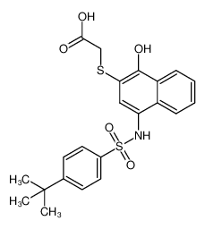 2-((4-((4-(叔丁基)苯基)磺酰氨基)-1-羟基萘-2-基)硫代)乙酸