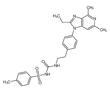 N-((4-(2-乙基-4,6-二甲基-1H-咪唑并[4,5-c]吡啶-1-基)苯乙基)氨基甲酰基)-4-甲基苯磺酰胺