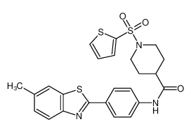 N-(4-(6-甲基苯并[d]噻唑-2-基)苯基)-1-(噻吩-2-基磺酰基)哌啶-4-甲酰胺