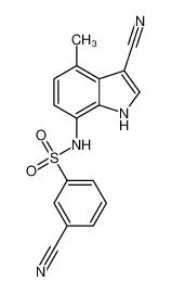 3-氰基-N-(3-氰基-4-甲基-1H-吲哚-7-基)苯磺酰胺