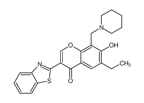 3-(苯并[d]噻唑-2-基)-6-乙基-7-羟基-8-(哌啶-1-基甲基)-4H-苯并吡喃-4-酮