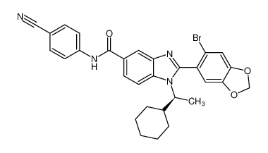 (S)-2-(6-溴苯并[d][1,3]二氧杂环戊烯-5-基)-N-(4-氰基苯基)-1-(1-环己基乙基)-1H-苯并[d]咪唑-5-甲酰胺