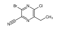 3-溴-5-氯-6-乙基吡嗪-2-甲腈