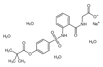 2-(2-(4-(新戊酰氧基)苯基)磺酰氨基)苯甲酰基)乙酸钠 四水合物