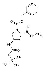(2S,4R)-1-苄基 2-甲基 4-((叔丁氧羰基)氨基)吡咯烷-1,2-二羧酸酯