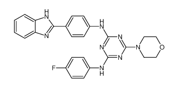 N2-(4-(1H-苯并[d]咪唑-2-基)苯基)-N4-(4-氟苯基)-6-吗啉代-1,3,5-三嗪-2,4-二胺