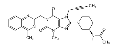 (R)-N-(1-(7-(丁-2-炔-1-基)-3-甲基-1-((4-甲基喹唑啉-2-基)甲基)-2，6-二氧代-2)，3，6，7-四氢-1H-嘌呤-8-基)哌啶-3-基)乙酰胺(利格列汀杂质)
