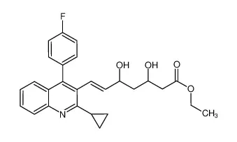 (E)-3,5-二羟基-7-[2-环丙基-4-(4-氟苯基)-3-喹啉基]庚-6-烯酸乙酯