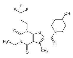 3-乙基-6-(4-羟基哌啶-1-羰基)-5-甲基-1-(3,3,3-三氟丙基)噻吩并[2,3-d]嘧啶-2,4(1H,3H)-二酮