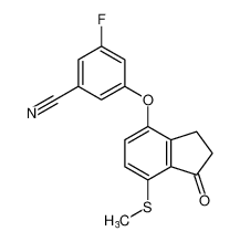 3-氟-5 - ((7-(甲硫基)-1-氧代-2，3-二氢-1H-茚-4-基)氧基)苄腈