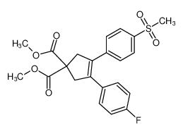 3-(4-氟苯基)-4-(4-(甲基磺酰基)苯基)环戊-3-烯-1，1-二羧酸二甲酯