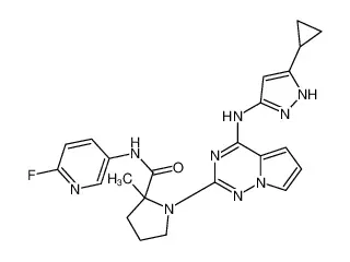 (2S)-1-[4-[(5-环丙基-1H-吡唑-3-基)氨基]吡咯并[2,1-f][1,2,4]三嗪-2-基]-N-(6-氟-3-吡啶基)-2-甲基-2-吡咯烷甲酰胺
