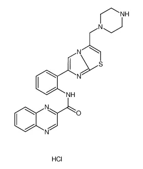 N-[2-[3-(1-哌嗪甲基)咪唑并[2,1-b]噻唑-6-基]苯基]-2-喹噁啉e羧酰胺