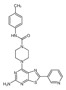 4-[5-氨基-2-(吡啶-3-基)噻唑并[5,4-d]嘧啶-7-基]-N-(对甲苯基)哌嗪-1-甲酰胺