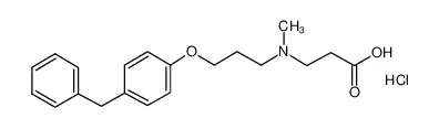 N -甲基- N -[3 - [4 - （苯甲基）苯氧基]丙基β-丙氨酸盐酸盐