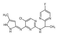 5-氯-N2-[(1S)-1-(5-氟-2-嘧啶基)乙基]-N4-(5-甲基-1H-吡唑-3-基)-2,4-嘧啶二胺