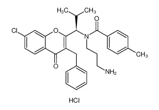 N-(3-氨基丙基)-N-[(1R)-1-[7-氯-4-氧代-3-(苯基甲基)-4H-1-苯并吡喃-2-基]-2-甲基丙基]-4-甲基苯甲酰胺盐酸盐