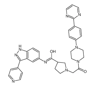 (R)-1-(2--2-氧(4-(4-(嘧啶-2-基)苯基)对二氮己环-1-基)乙基)-N-(3-(吡啶-4-基)-1H--5INDAZOL-基)吡咯烷-3-甲酰胺