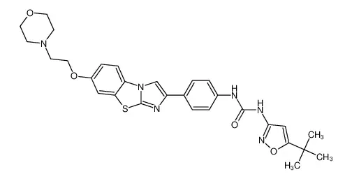 N-(5-叔丁基-异噁唑-3-基)-N-{4-[7-(2-吗啉-4-基乙氧基)咪唑并[2,1-b][1,3]苯并噻唑-2-基]苯基}脲
