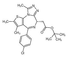 (+)-JQ-1; (S)-(+)-2-(4-(4-氯苯基)-2,3,9-三甲基-6H-噻吩并[3,2-f][1,2,4]三唑并[4,3-a][1,4]二氮杂卓-6-基)乙酸叔丁酯
