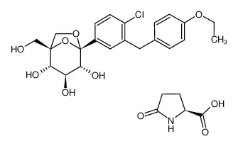 (S)-5-氧吡咯烷-2-羧酸 (1S,2S,3S,4R,5S)-5-(4-氯-3-(4-乙氧基苄基)苯基)-1-(羟甲基)-6,8-二氧杂环[3.2.1]辛烷-2,3,4-三醇(1:1)